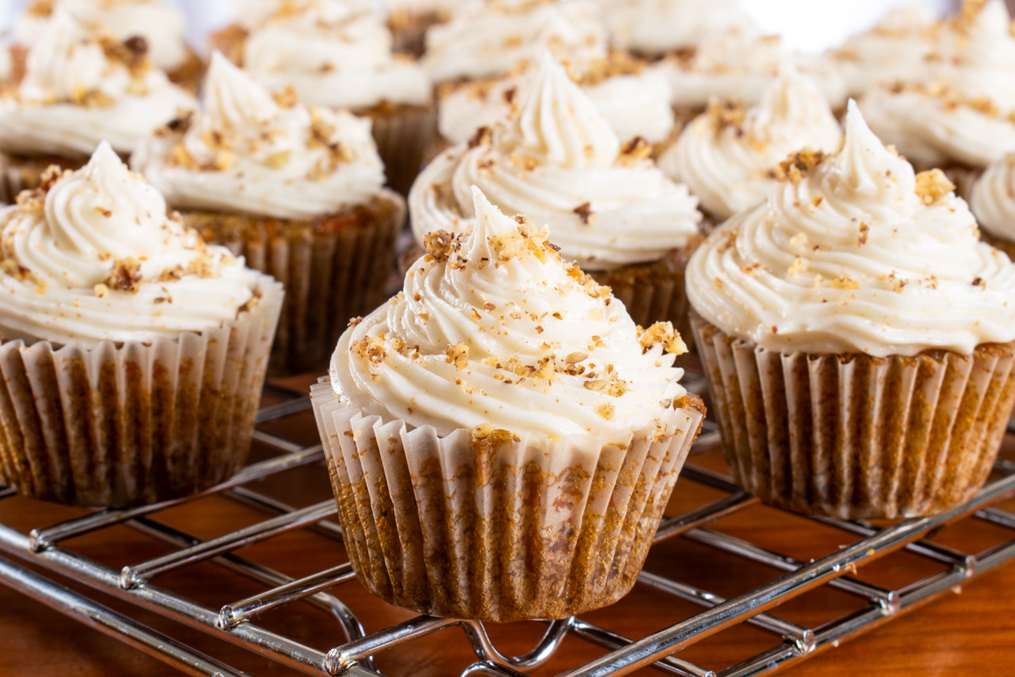 Mini Carrot Cake Cupcakes with Brown Butter Frosting