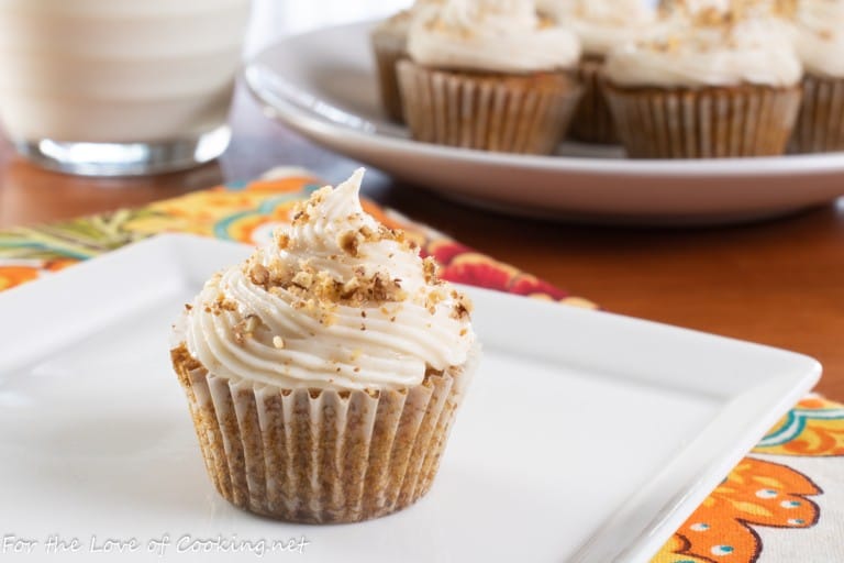 Mini Carrot Cake Cupcakes with Brown Butter Frosting