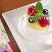 Mini Pavlova with Lemon Curd and Fresh Berries