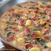 Gnocchi with Bacon and Spinach in a Tomato Cream Sauce