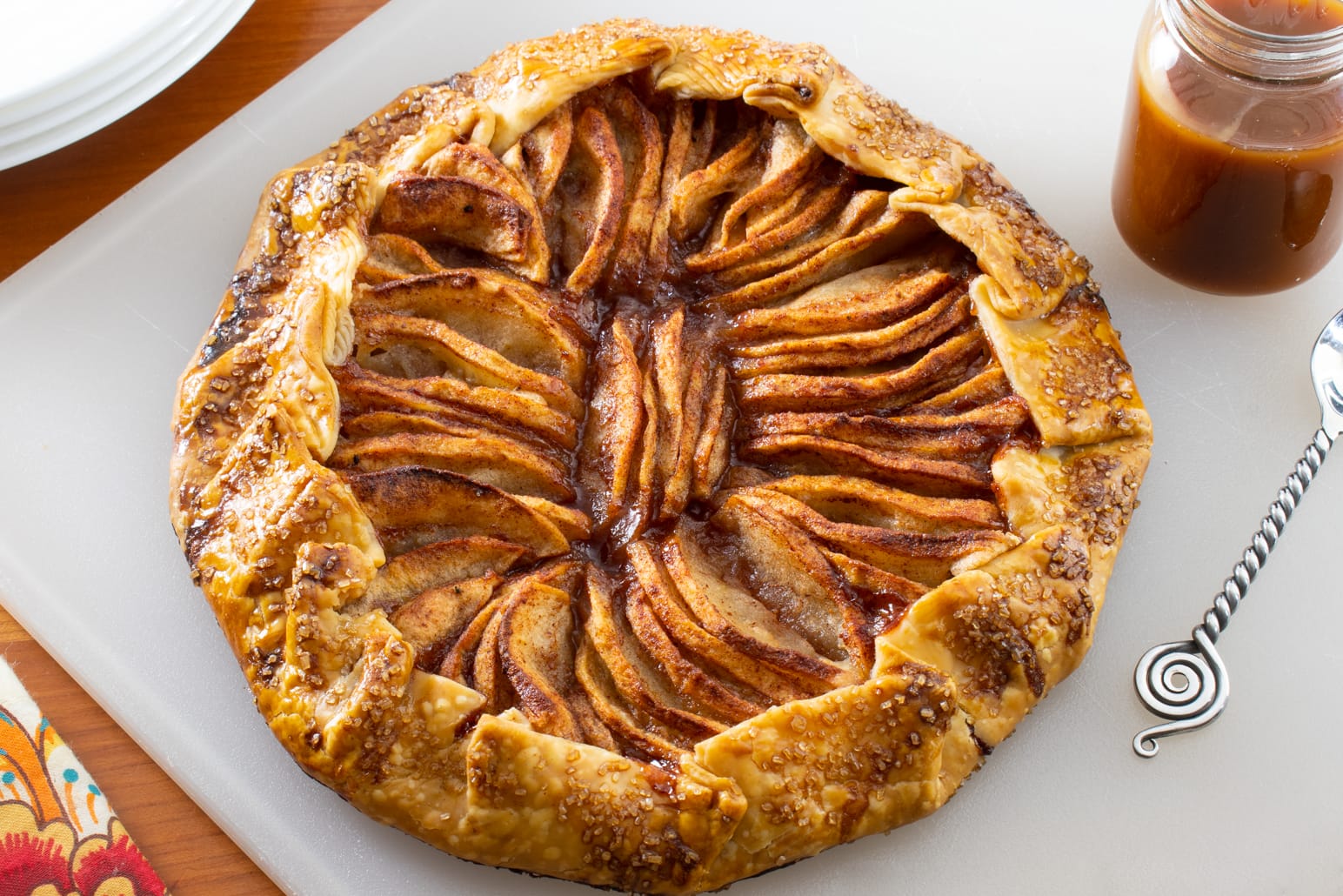 Apple Galette with Apple Cider Caramel Sauce | For the Love of Cooking