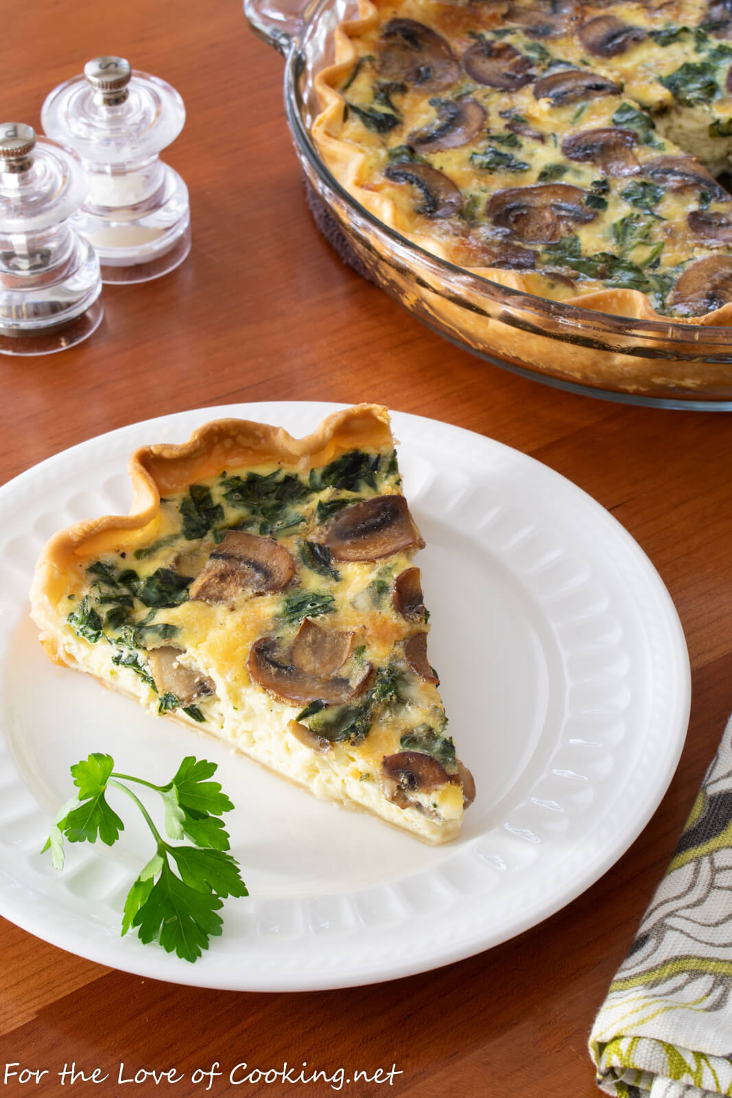 Mushroom and Spinach Quiche with Fontina