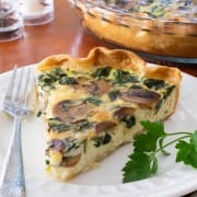 Mushroom and Spinach Quiche with Fontina