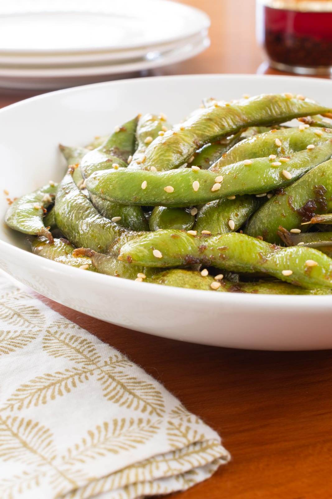 Sweet and Spicy Soy Glazed Edamame