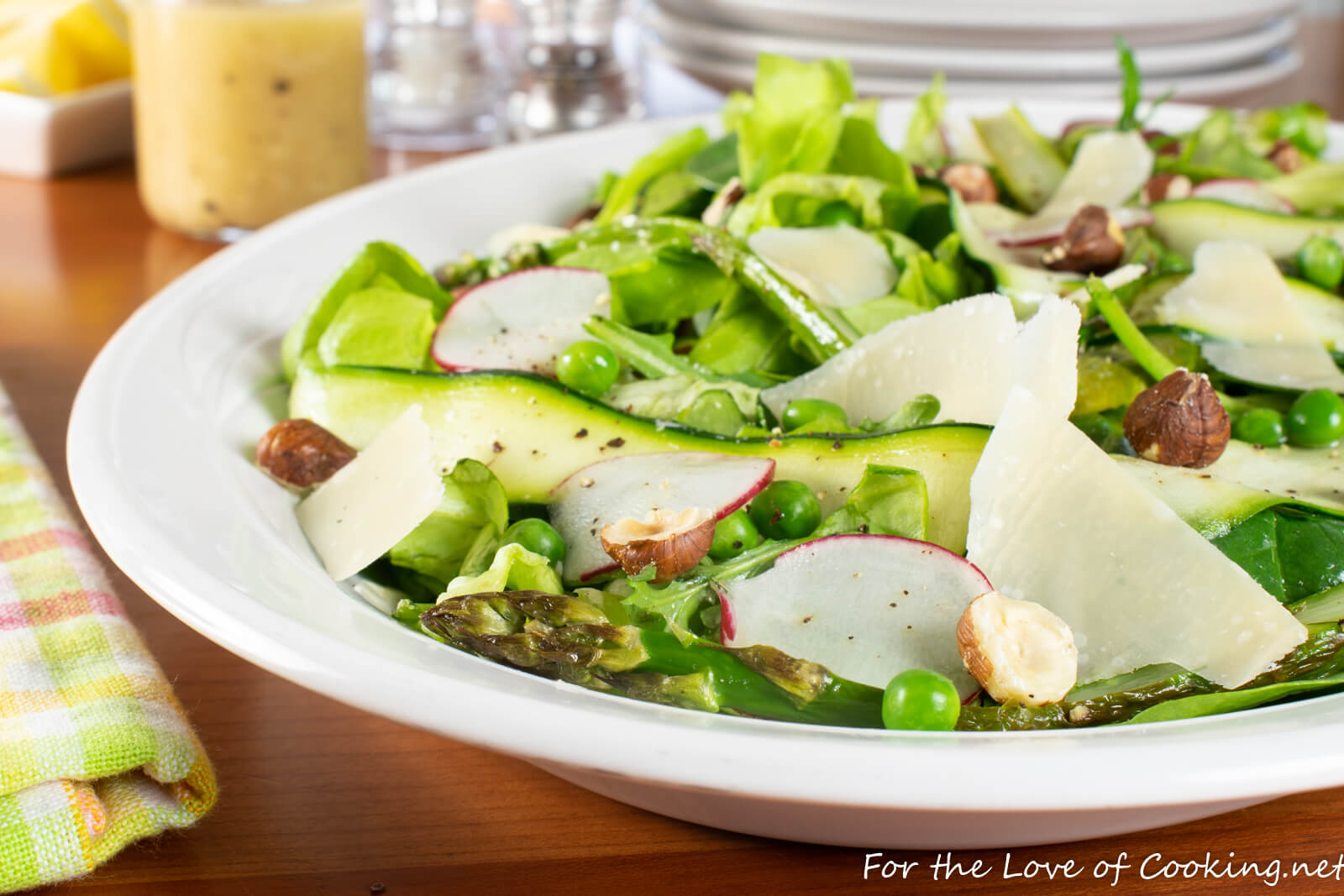 Spring Salad with Asparagus, Zucchini, and Hazelnuts with a Lemon Vinaigrette