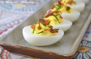 Deviled Eggs with Bacon and Chives