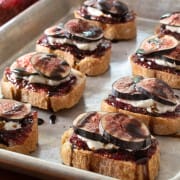 Fig and Goat Cheese Crostini with Balsamic Glaze