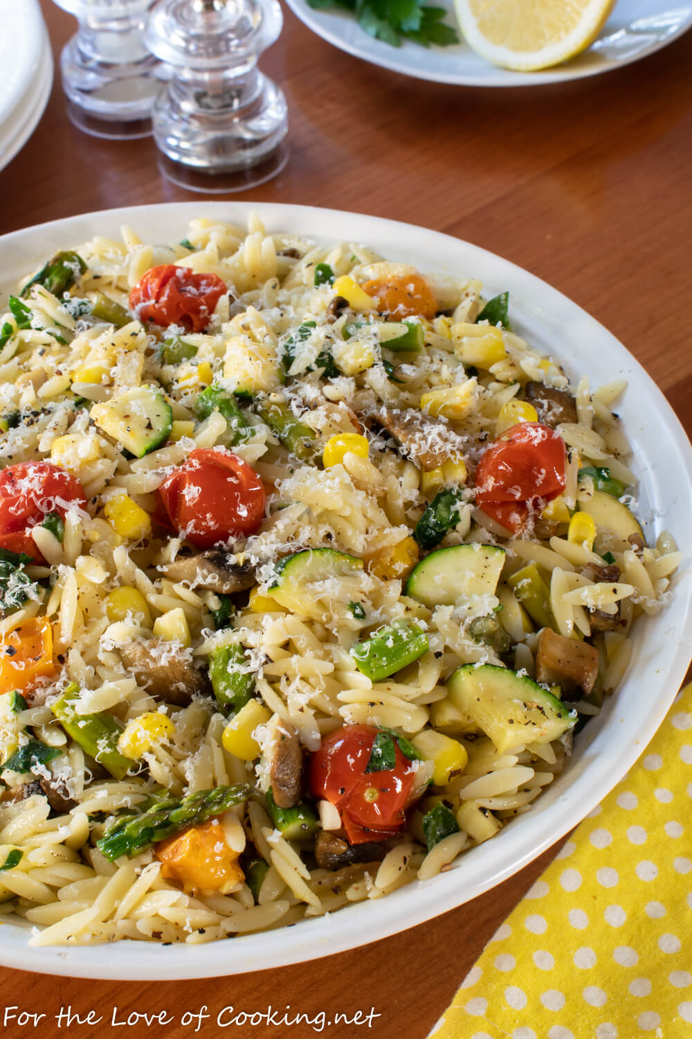 Orzo with Roasted Summer Vegetables