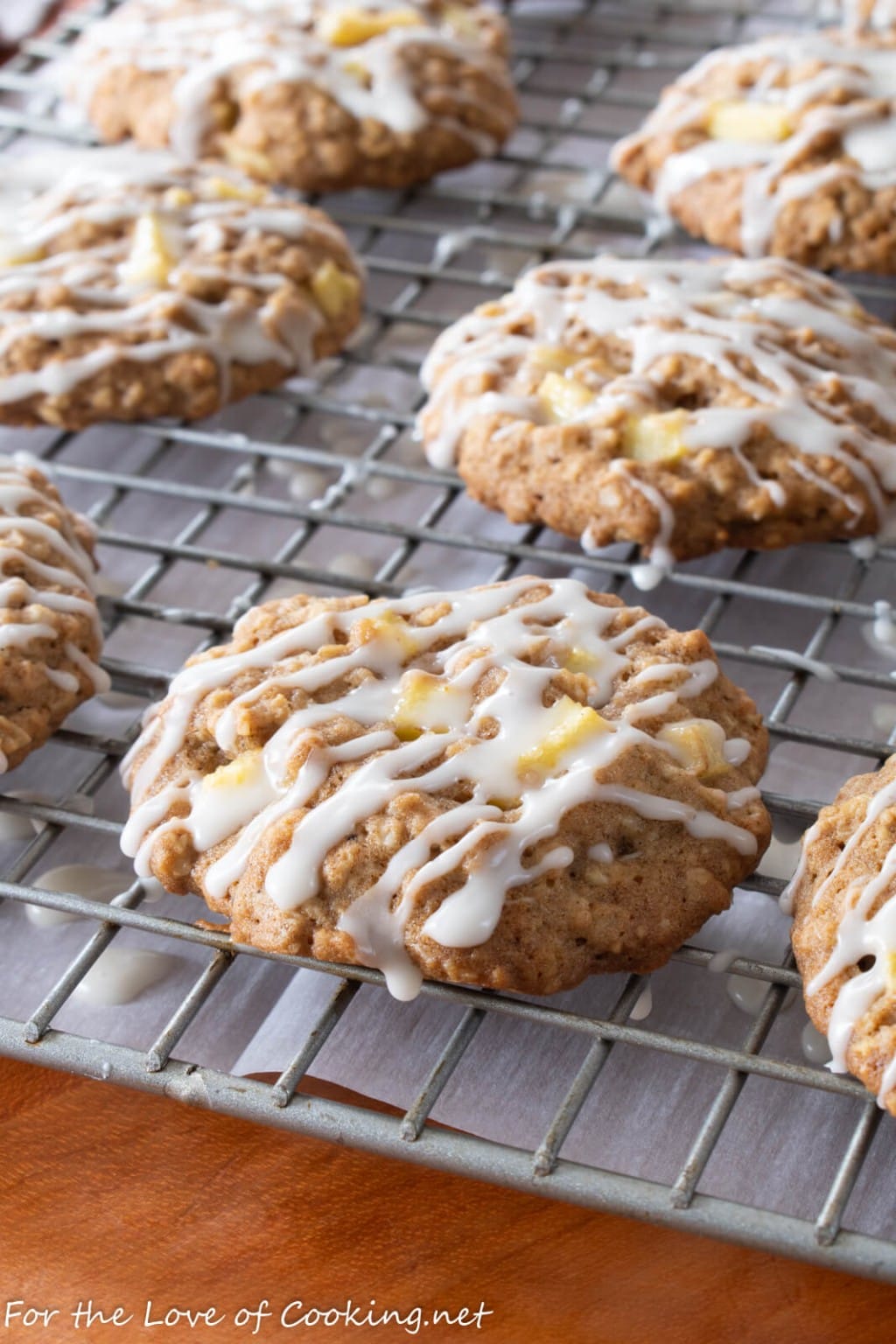 Apple Cinnamon Cookies with Maple Glaze | For the Love of Cooking