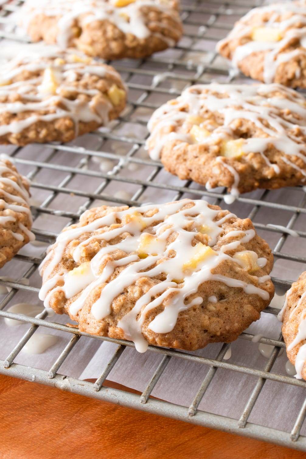 Apple Cinnamon Cookies with Maple Glaze