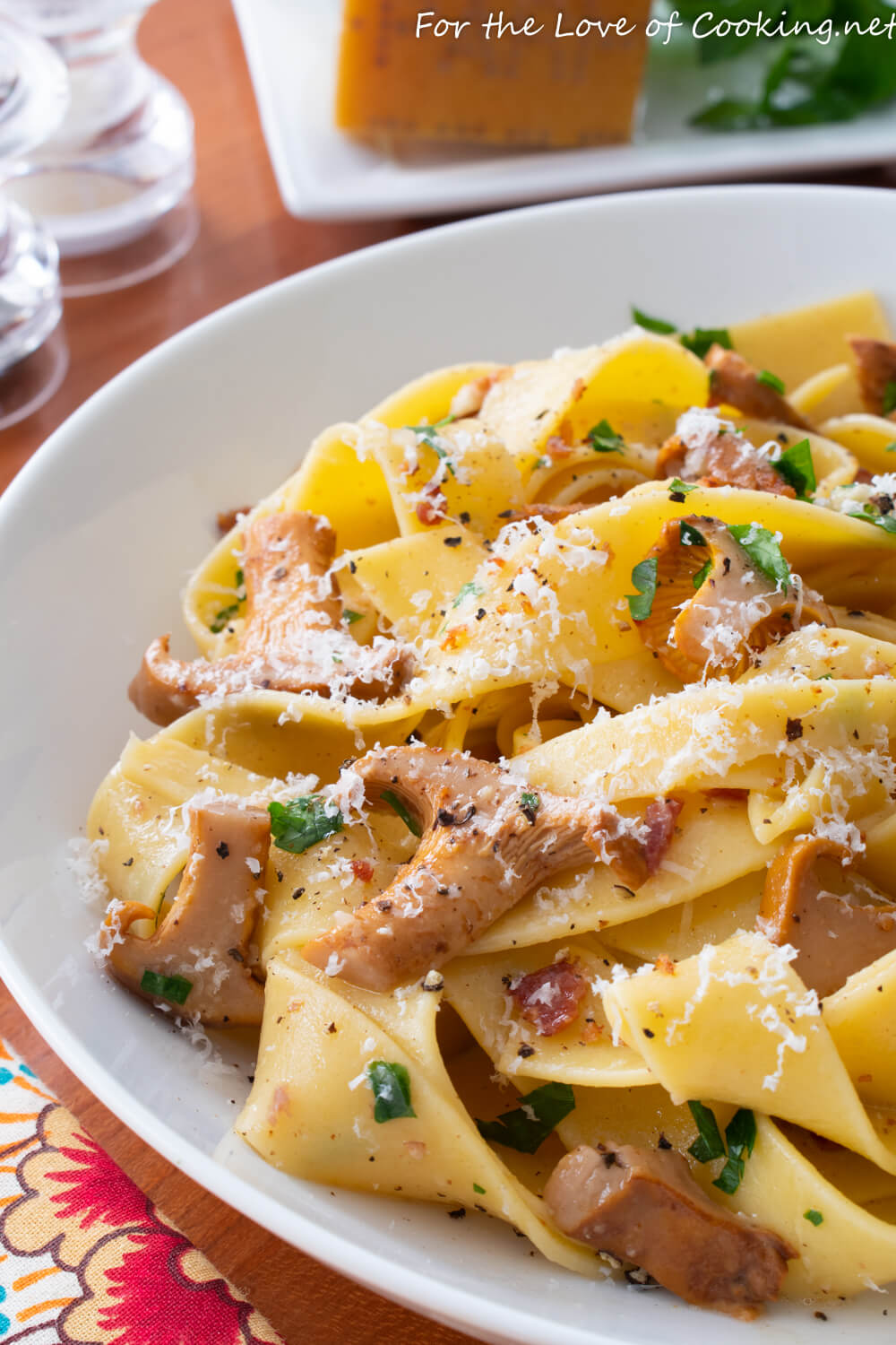 Pappardelle With Chanterelles In A Garlic Butter Wine Sauce For The Love Of Cooking