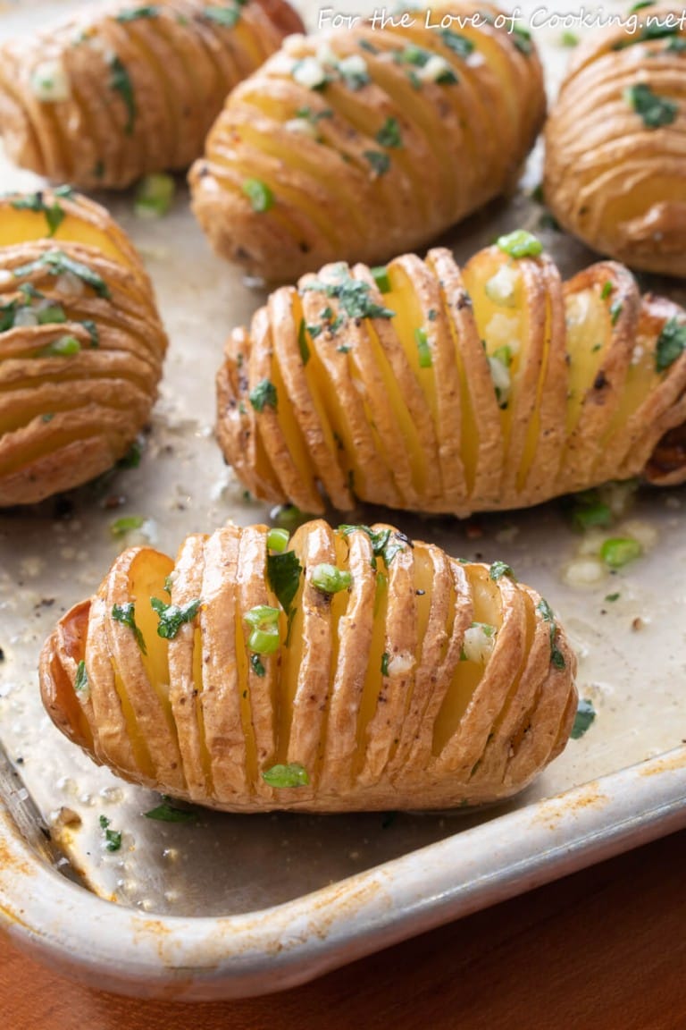 Baby Hasselback Potatoes with Herb Garlic Butter | For the Love of Cooking