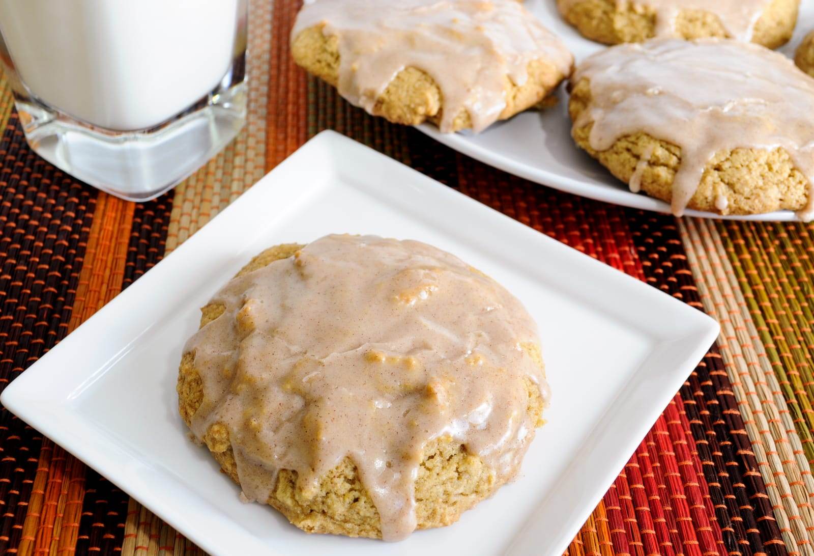 Pumpkin Cookies with Cinnamon Icing