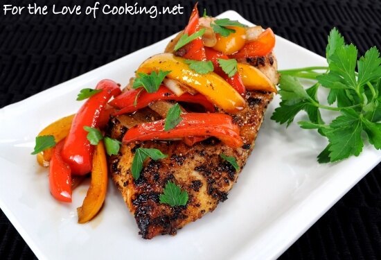 Roast Chicken with Balsamic Peppers