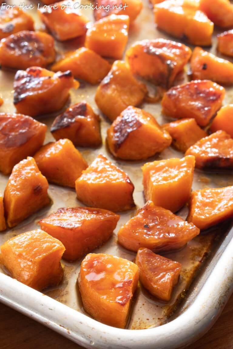 Maple Brown Butter Roasted Sweet Potatoes For the Love of Cooking