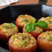 Mozzarella and Basil Stuffed Tomatoes