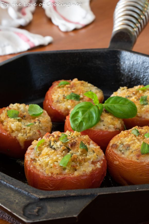 Mozzarella and Basil Stuffed Tomatoes