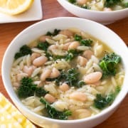 Spicy Kale, White Bean, and Orzo Soup
