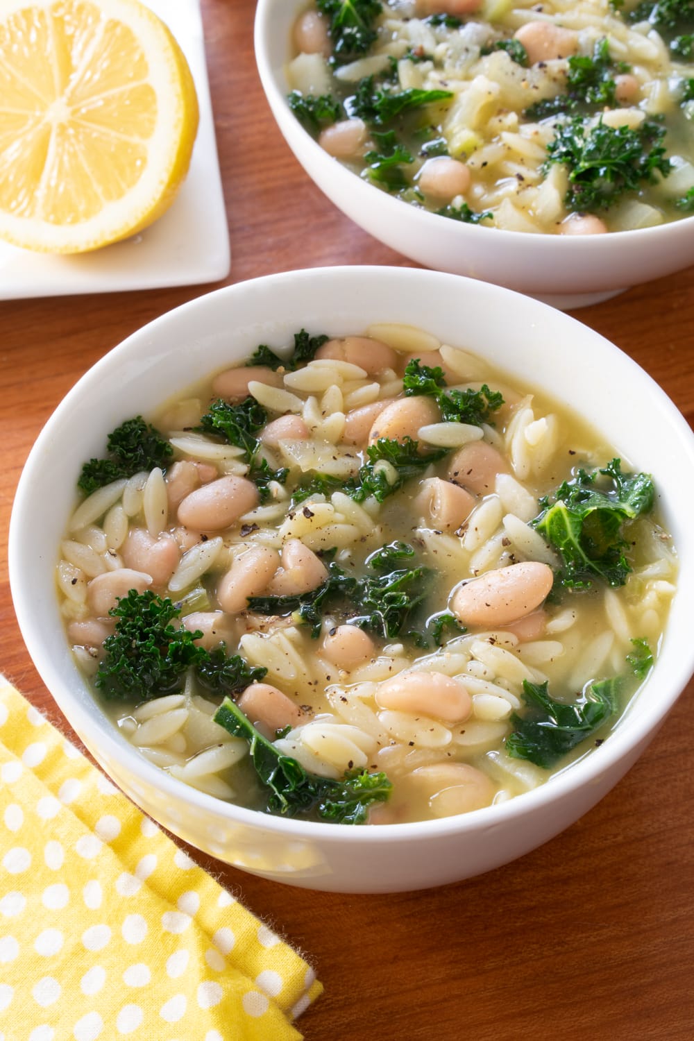 Spicy Kale, White Bean, and Orzo Soup