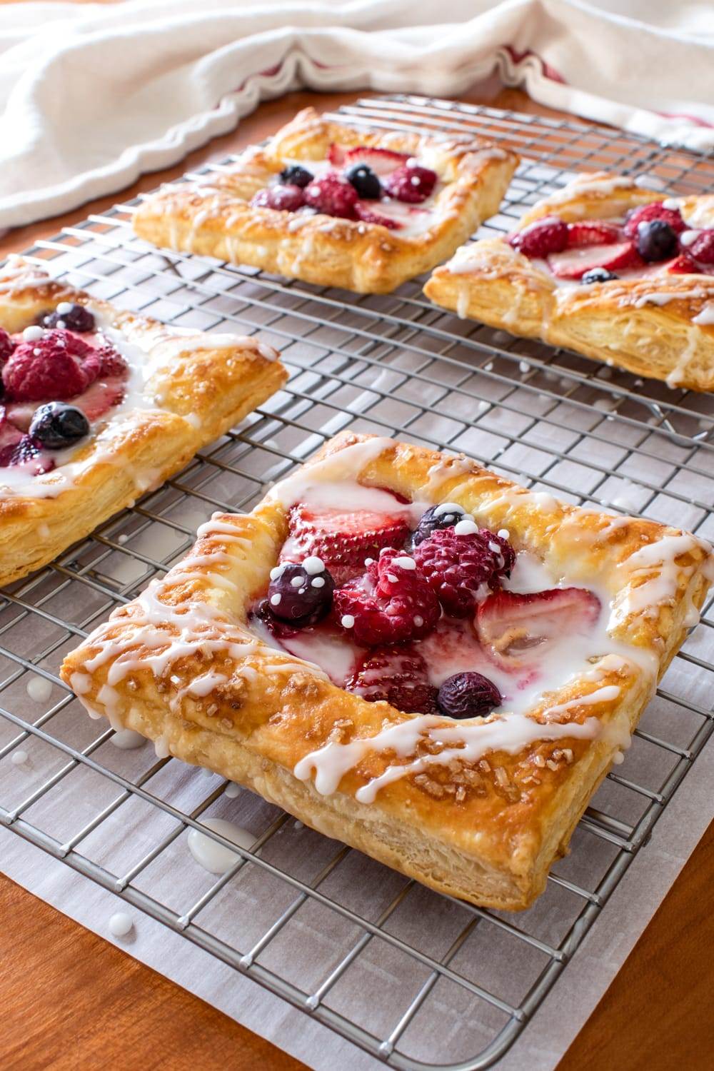 Glazed Triple Berry Tartlets