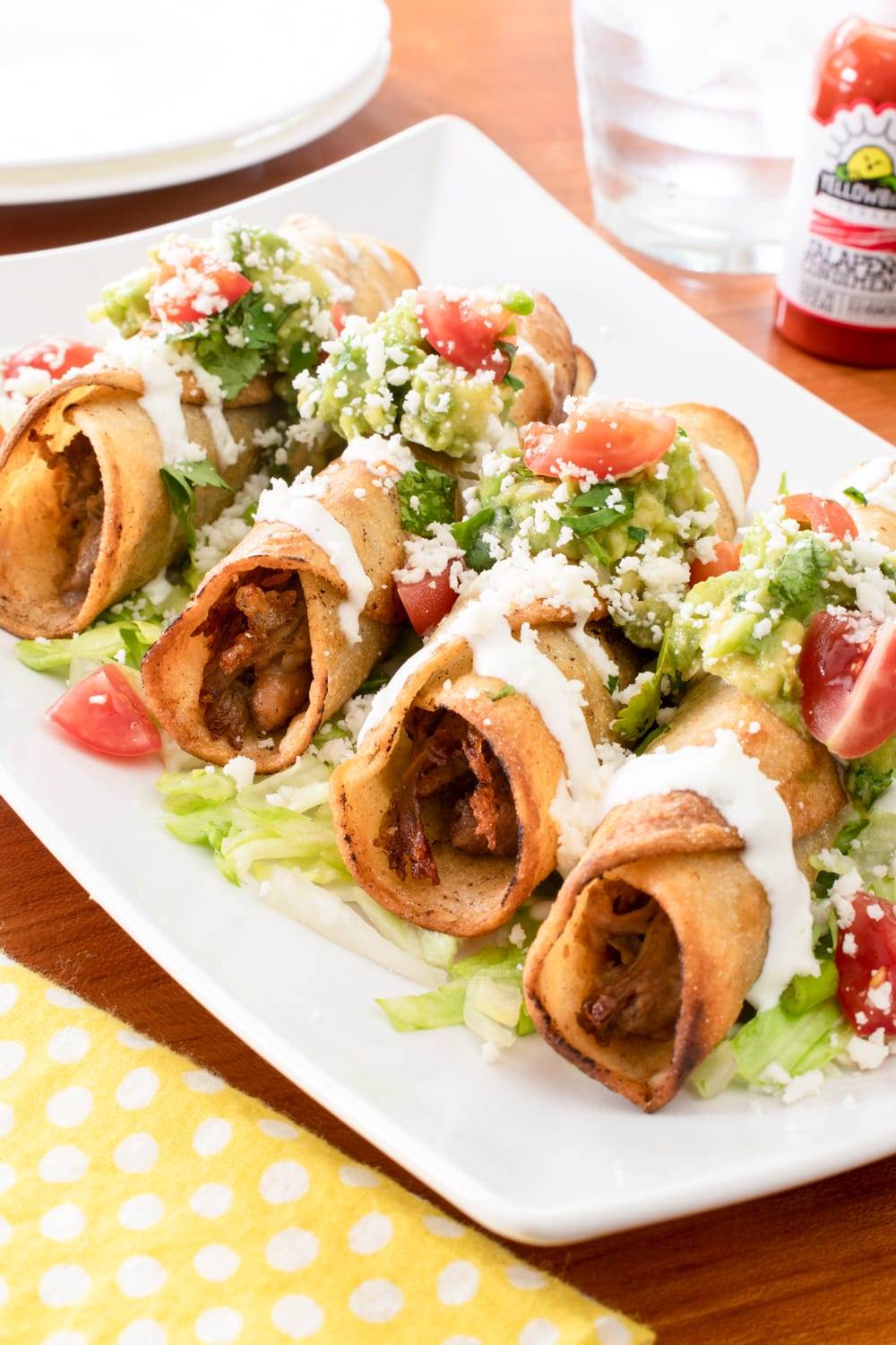 Shredded Pork & Refried Bean Taquitos