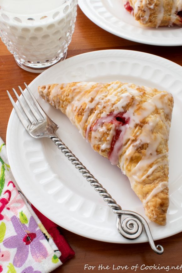 Glazed Strawberry Turnovers