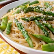 Lemon Spaghetti with Garlic Butter Asparagus