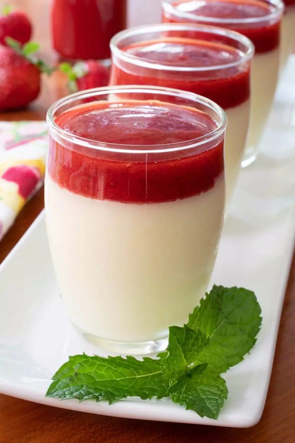 Lemon Posset with Strawberry Sauce