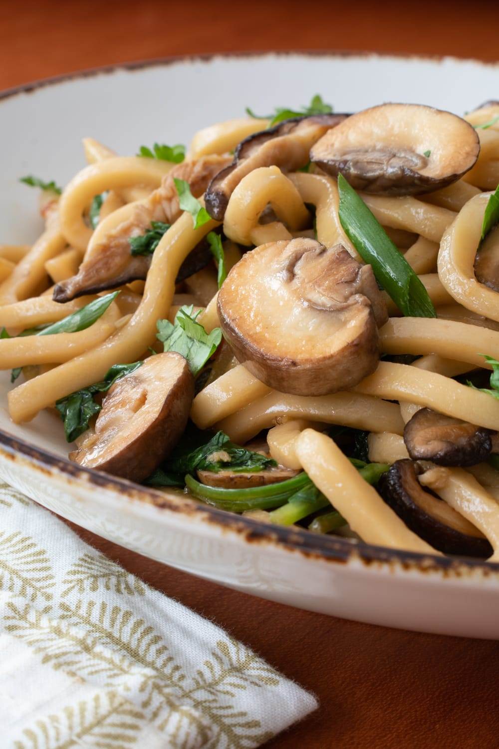 Udon Noodle and Mushroom Stir Fry