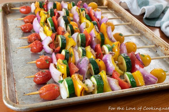 Grilled Veggie Skewers with Cilantro Garlic Butter