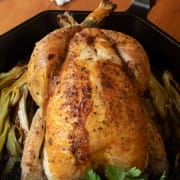 Roast Chicken with Caramelized Leeks