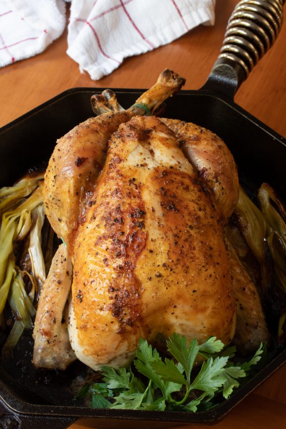 Roast Chicken with Caramelized Leeks