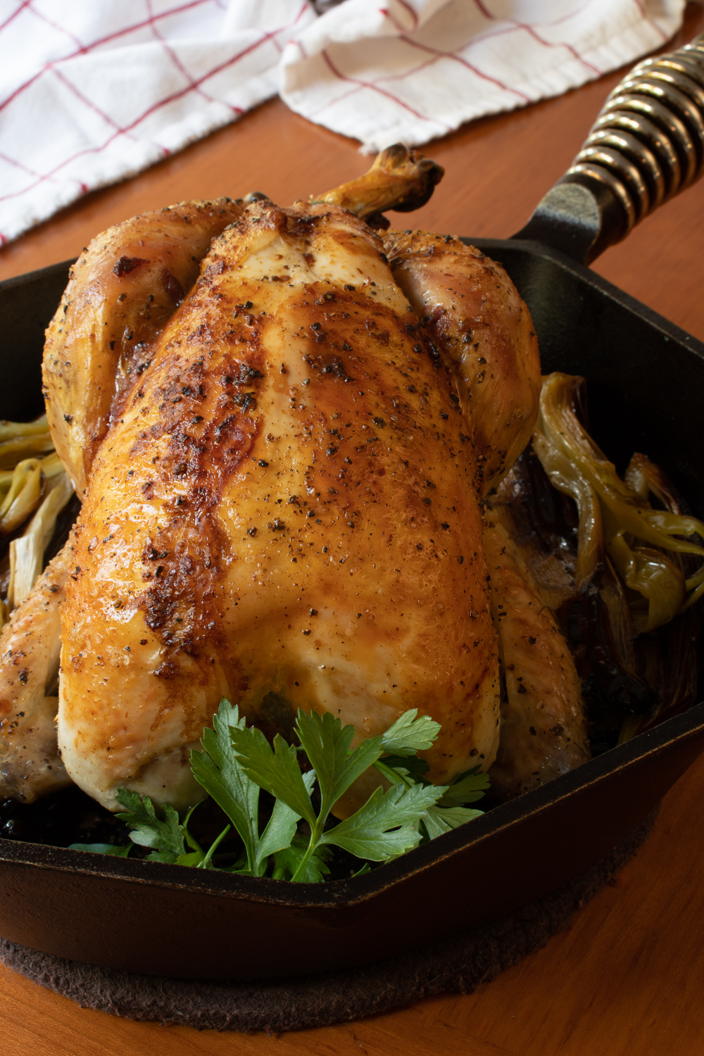 Roast Chicken with Caramelized Leeks