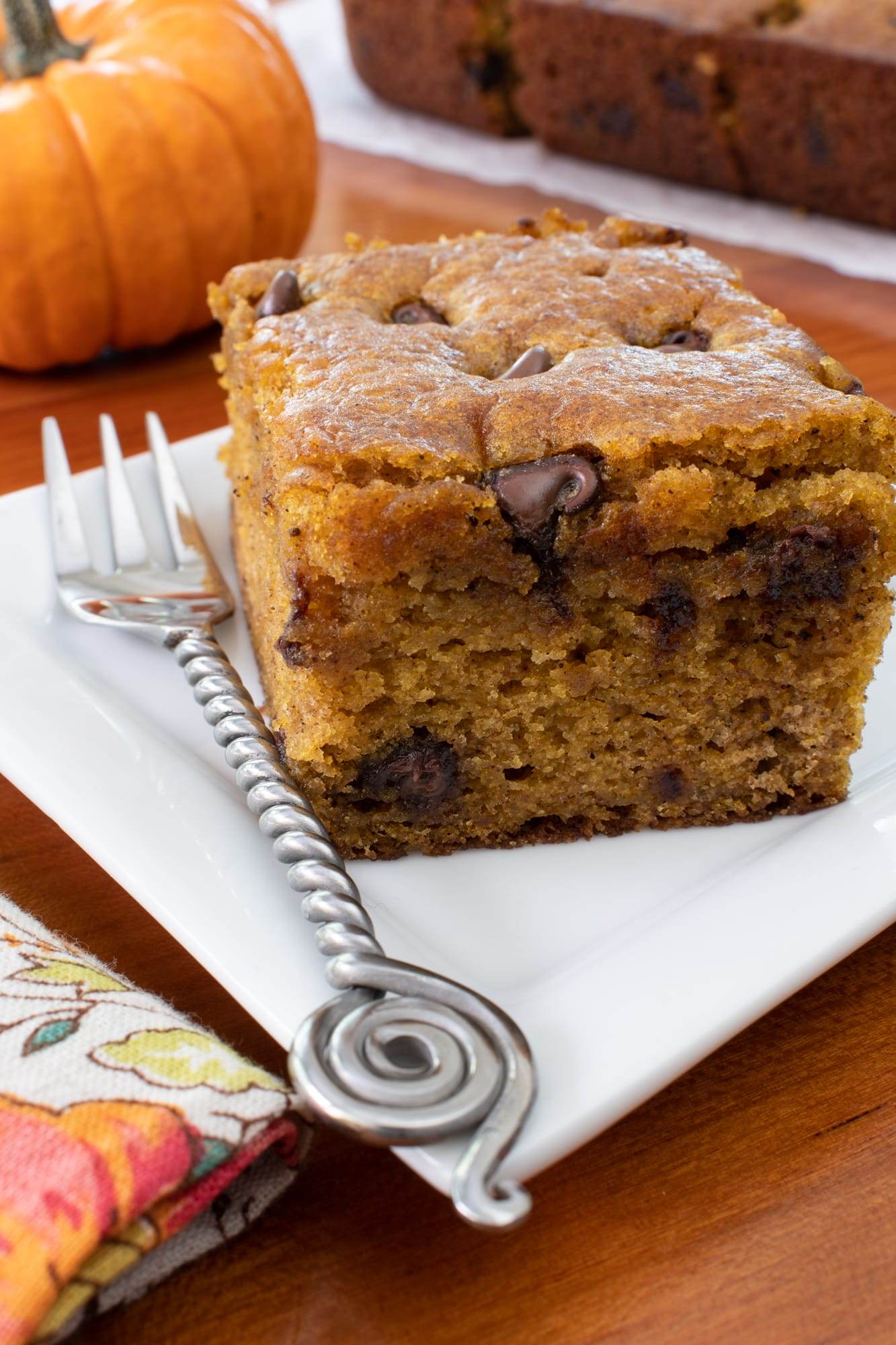 Pumpkin Chocolate Chip Snack Cake