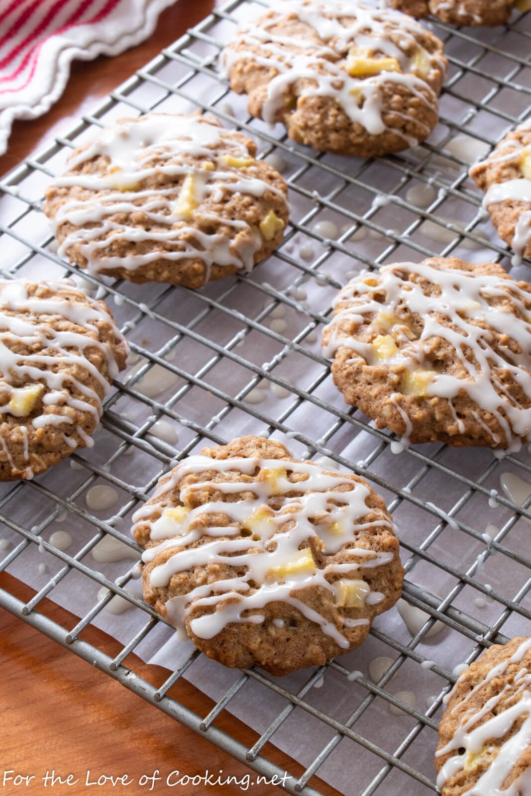 Apple Cinnamon Cookies with Maple Glaze