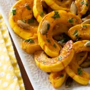 Roasted Delicata Squash with Maple Brown Butter Sauce