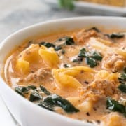 Tortellini Soup with Italian Sausage and Kale