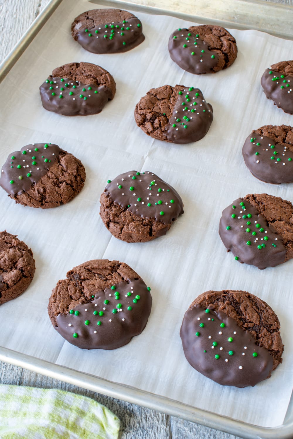 Dipped Chocolate Mint Cookies