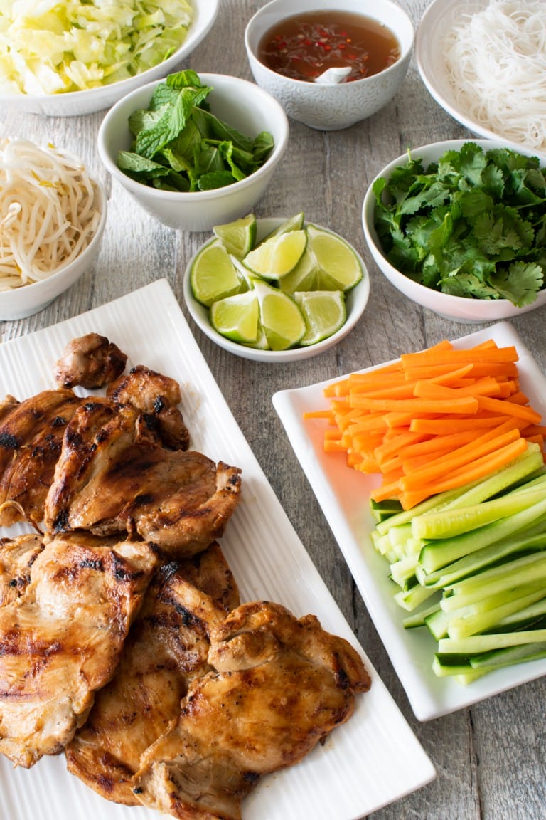 Lemongrass Chicken Rice Noodle Bowls For the Love of Cooking