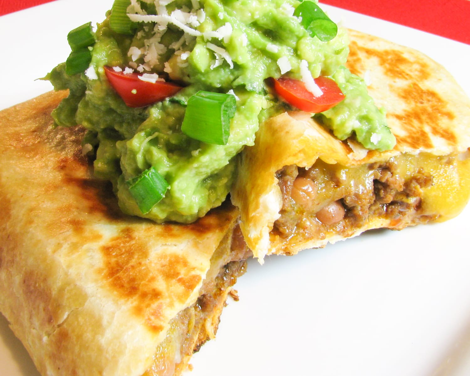 Baked Beef and Bean Chimichangas