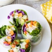 Vegetable Spring Rolls with Peanut Sauce