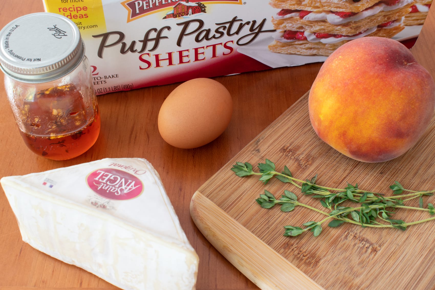 Peach and Brie Puff Pastry Tarts