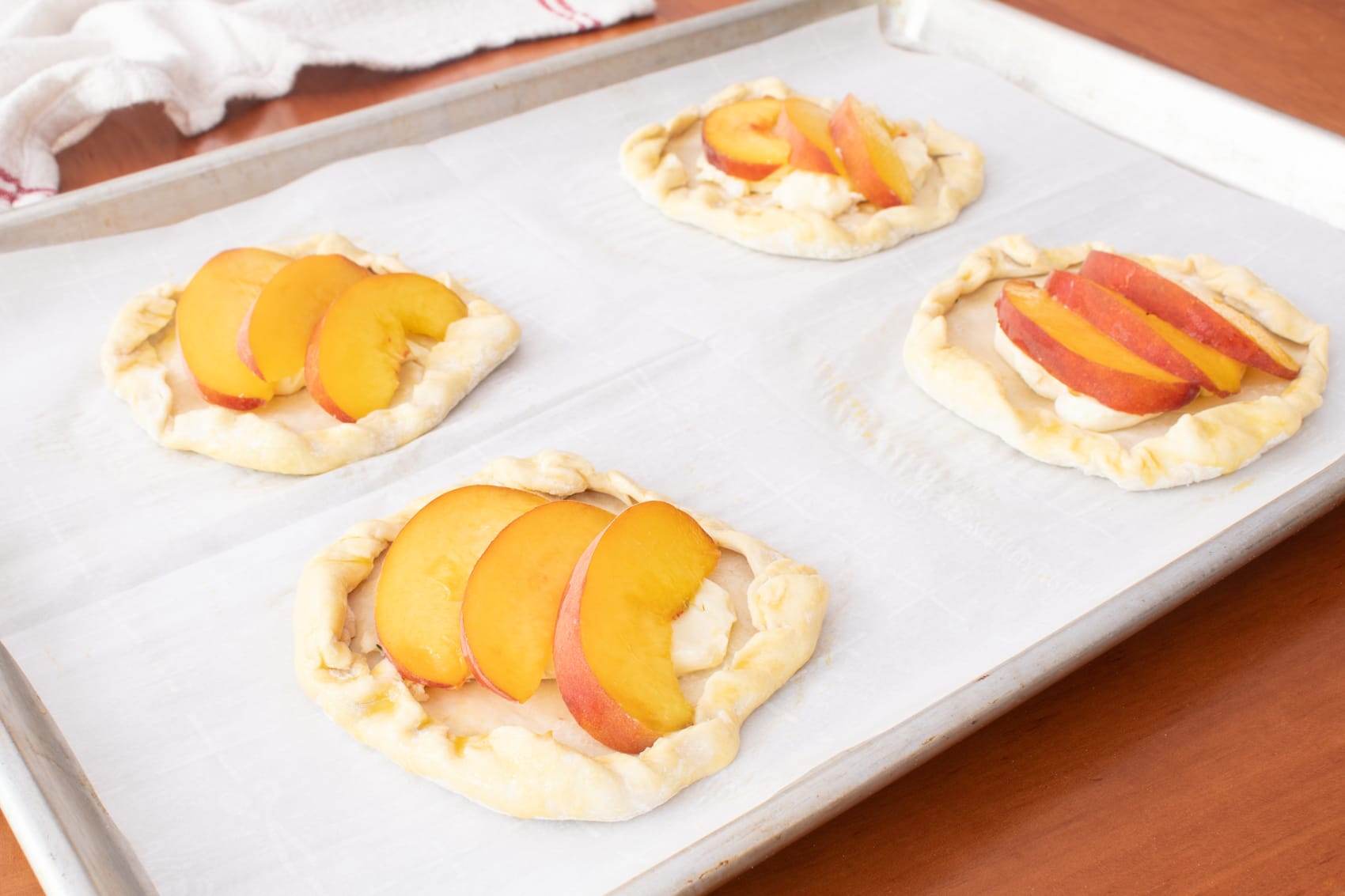 Peach and Brie Puff Pastry Tarts