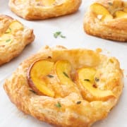 Peach and Brie Puff Pastry Tarts