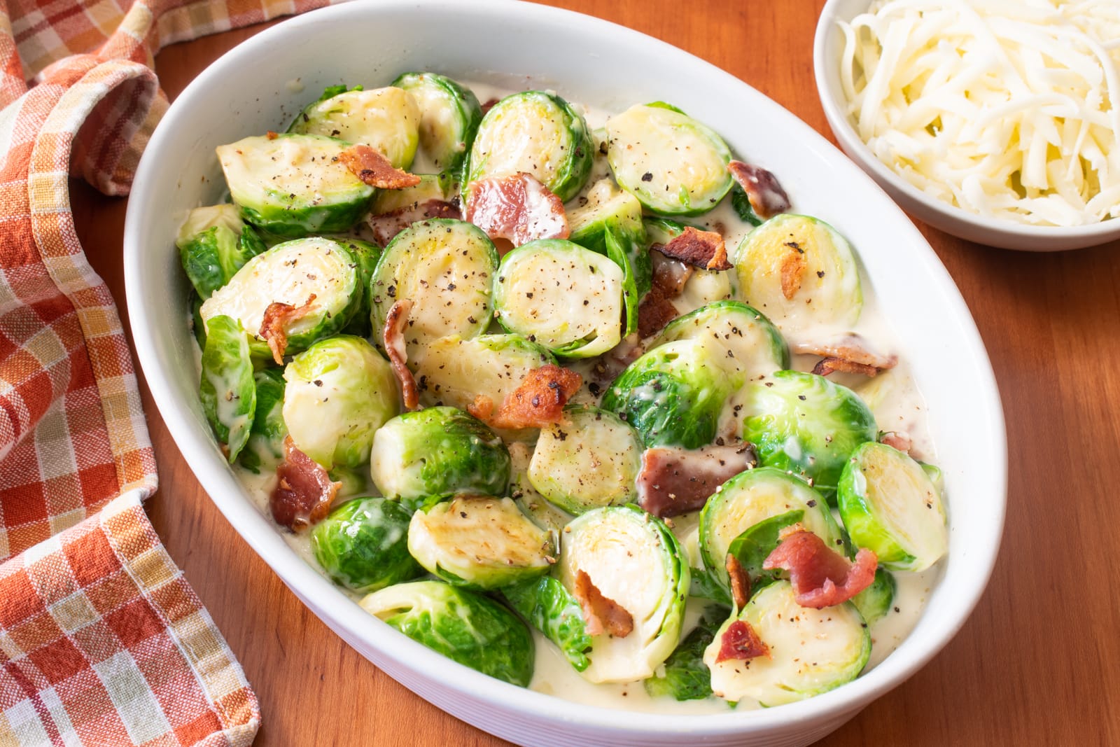 Creamy Garlic Parmesan Brussels Sprouts With Bacon | For The Love Of ...