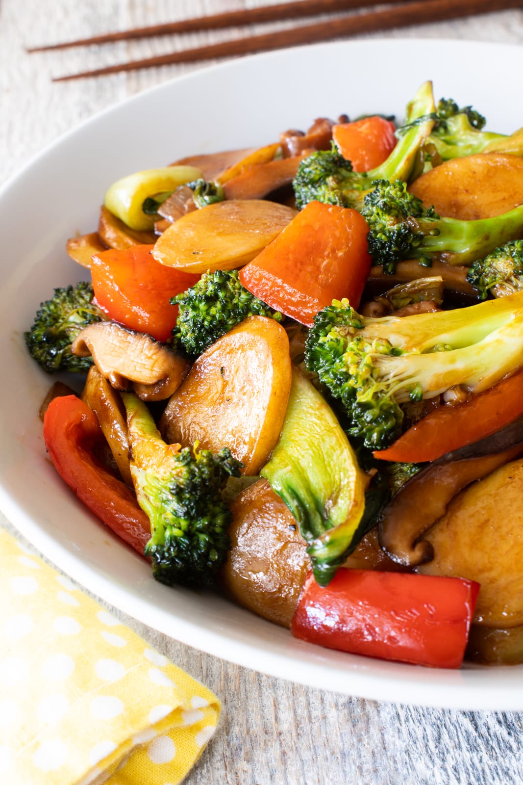 Stir Fried Vegetables and Rice Cakes