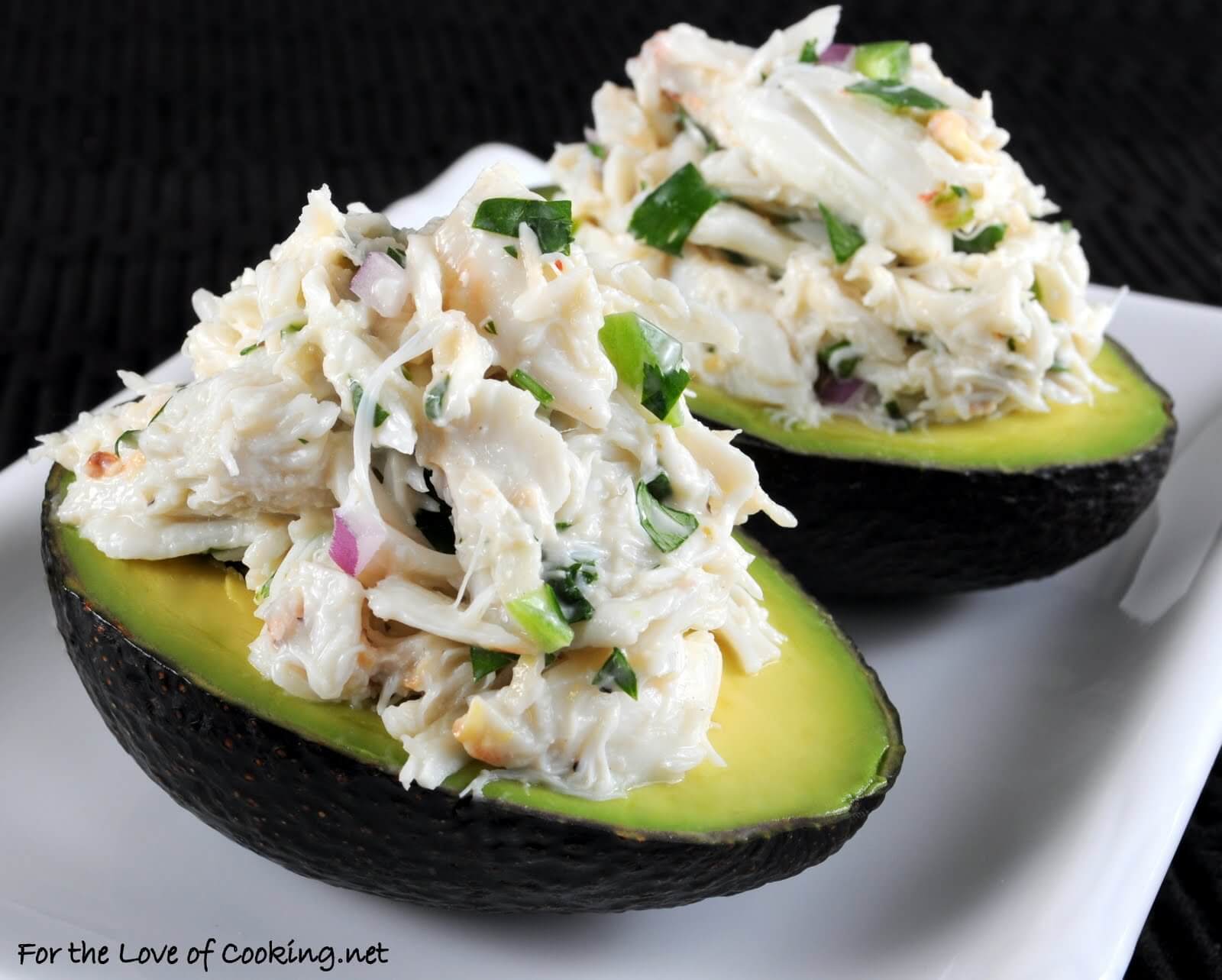 Cilantro and Lime Crab Salad in Avocado Halves