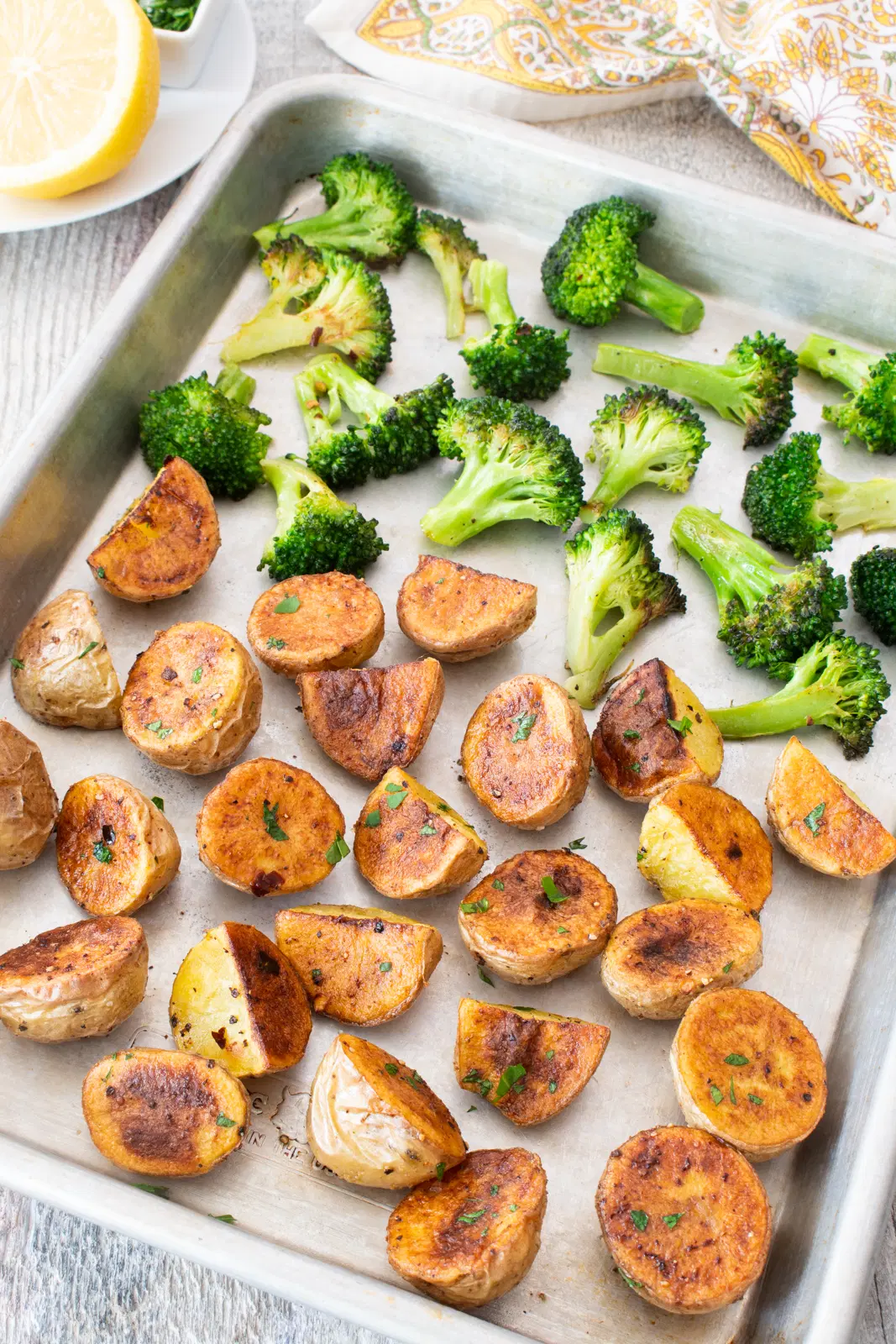 Roasted Potatoes and Broccoli with Lemon