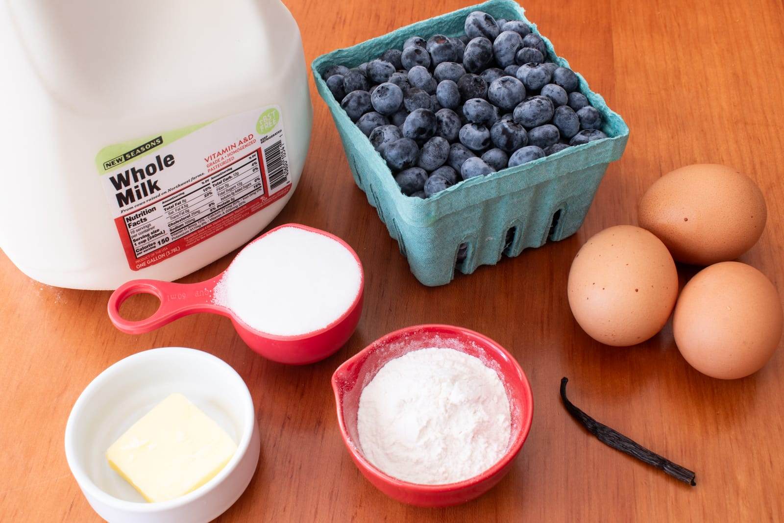 Vanilla Custards with Roasted Blueberries