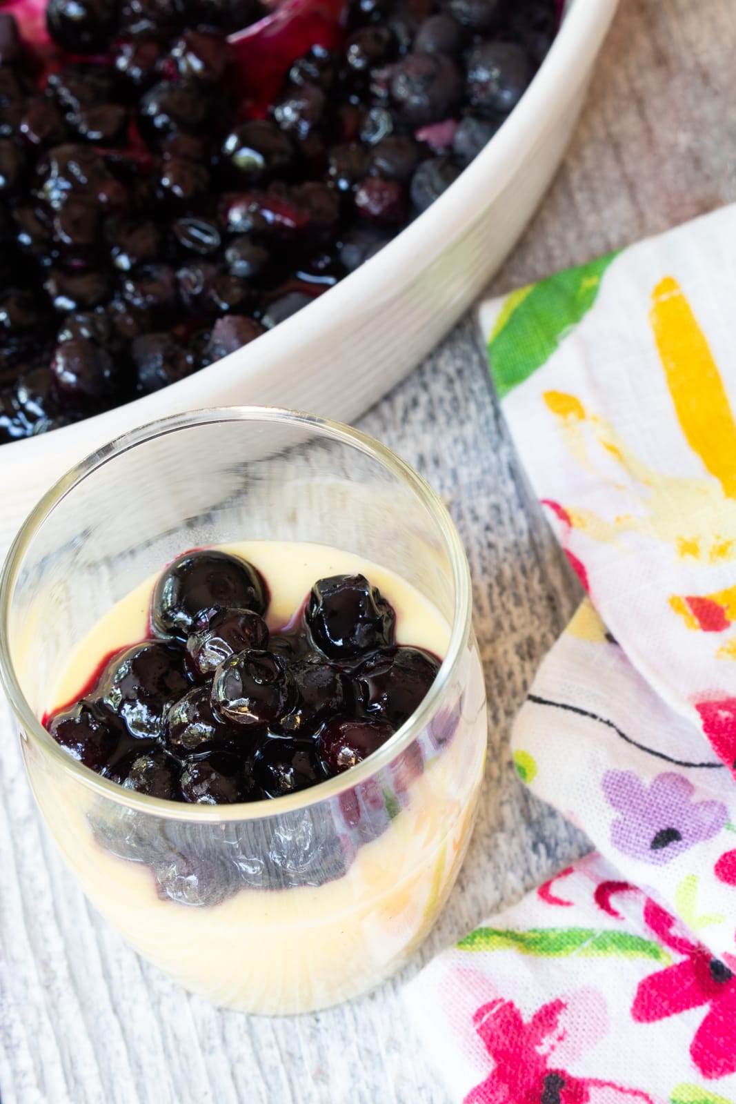 Vanilla Custards with Roasted Blueberries